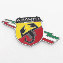 (Abarth-DJ D) 3D-metall Abarth Scorpion-logotyp bilskärmens sidoklistermärke bak emblem kreativ dekoratio