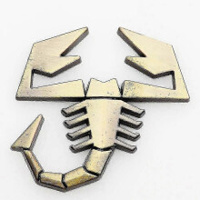 (Matt Gold-xZ D) 3D-metall Abarth Scorpion-logotyp bilskärmens sidoklistermärke bakre emblem kreati