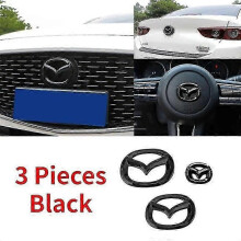 (3 st svarta) bilgrill emblem bagageutrymme emblem för Mazda 3 Axela 2020 rattklistermärke kolfiber