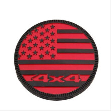 (Svart Röd) 3D Metall Sidoskärm Bak Bagage Badge Emblem Klistermärke 4X4 US Flagga För Jeep Wrang