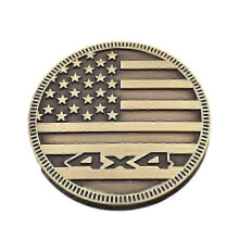 (Brons) 3D-metall sidoskärm bakre bagagerumsmärke emblem klistermärke 4X4 amerikansk flagga f