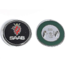 (Bak svart 1 st) 68 mm 2 3-stifts Saab bil motorhuv motorhuvslogotyp bak bagageutrymme stötfångar