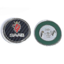 (Bak kolfiber 1 st) 68 mm 2 3-stifts Saab bil motorhuv motorhuvslogotyp bak bagageutrymme stötfångar