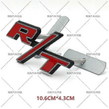 (T-09) Metall R/t Rt-logotyp emblembricka bilgrillklistermärken för Dodge Journey Charger Challenger