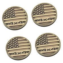 (2) Karossskärmar Bakre Bagage Emblem Dekal Metall 4X4 Flagg Dekorationsklistermärke Universellt 3