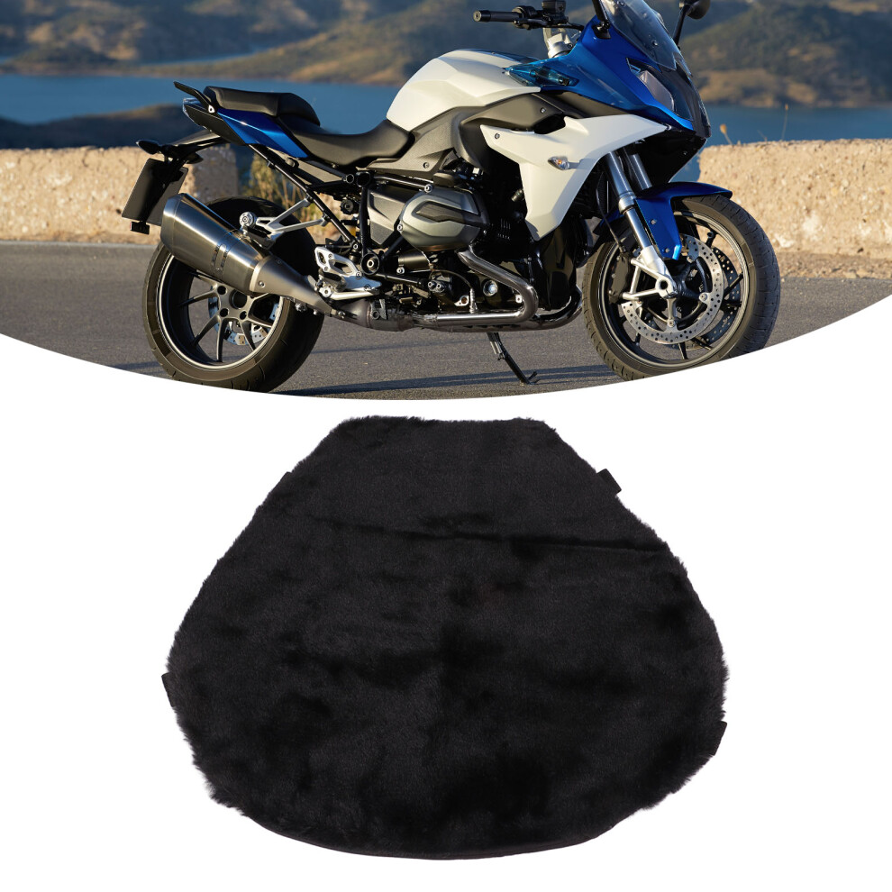 Black Universal Motorcycle Seat Padding Fluff Cushion Keep Warm Plush