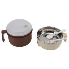 Doppellagige Nudelschüssel Lunchbox Beige 23.6oz
