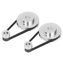 Polea dentada GT2 de aluminio de alta resistencia 2 piezas Longitud 200 mm Correa de 6 mm de ancho Orificio de 8 mm AU