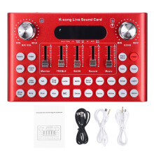 (Black) Live Sound Card Webcast Headset Mic Voice Control Bluetooth for Phone Computer