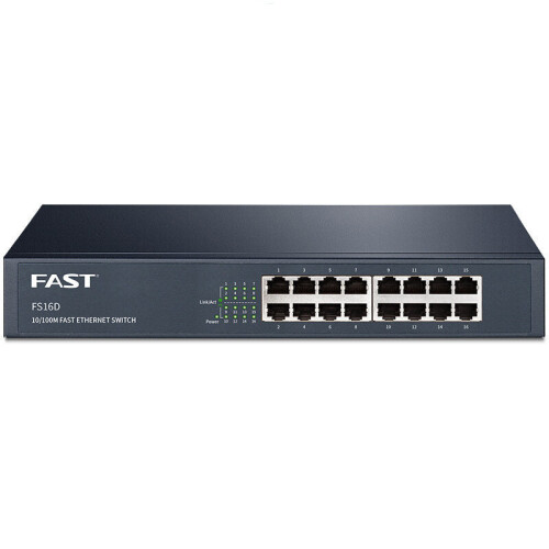 16 Port Unmanaged Ethernet Switch Network Switch Metal Ethernet Splitter Traffic Optimization Desktop Plug and Play 1