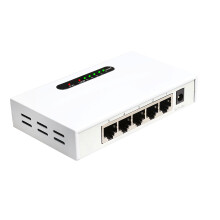(EU Plug) 5-port Ethernet Switch Network Hub RJ45 1000M Switch Smart Network Splitter No Radiation