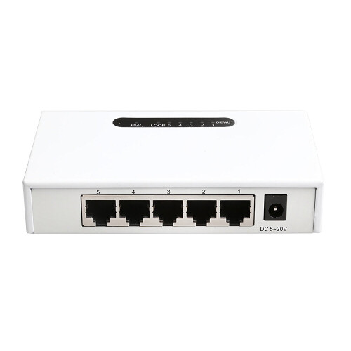 (EU Plug) 5-port Ethernet Switch Network Hub RJ45 1000M Switch Smart Network Splitter No Radiation 2