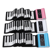 (White) Electronic Hand Roll 88 Key Piano with Bluetooth and Dual Speaker
