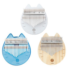 (Pink) 17 Keys Kalimba Crystal Thumb Piano Clear Acrylic Finger Percussion Mbira Keyboard Instrument with Tuner Hammer and Gig Bag