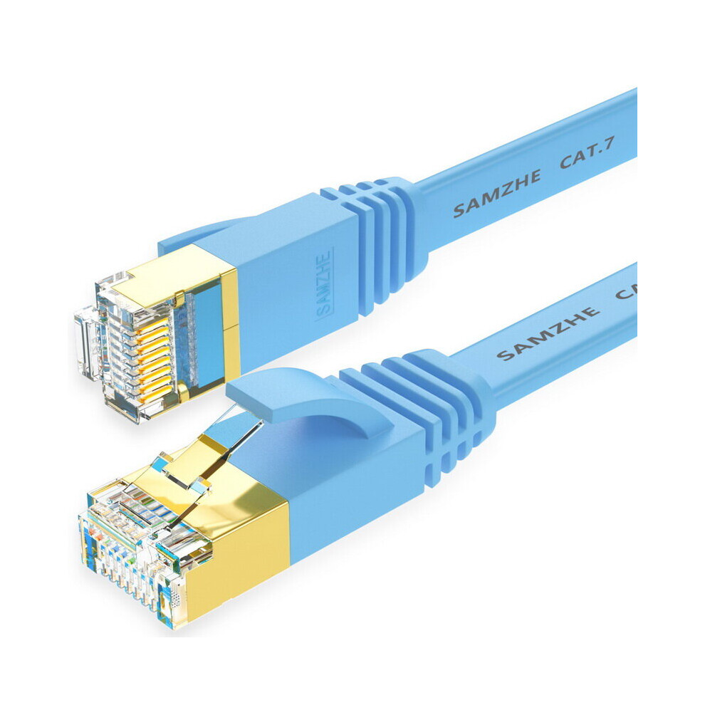 (5M) Cat7 Stp 10Gbps Flat Rj45 Ethernet Patch Cable Networking Lan Cable Blue 6112212961575