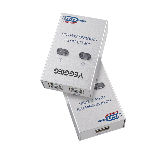 USB2.0 Auto Sharing Switch Manual Printer Sharer 2 in 1 Out Converter Print Sharing Device U201 2