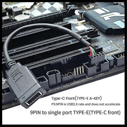 USB 9PIN to Type-C Front Panel Cable USB 9PIN to TYPE-E KEY-A Adapter Cable USB Front Panel Adapter 1