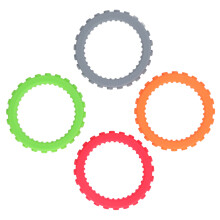 Juego de 4 pulseras de silicona para dentición - refrigerable
