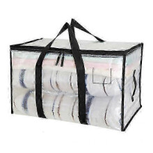Clear Moving Bags Heavy Duty with Durable Zipper Reinforced Handle Space-saving Convenient Storage Bag