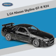 1:24 Legering Sportbilsmodell Simulering Gjuten Metallleksak Racingbil Lämplig för Nissan Skylin