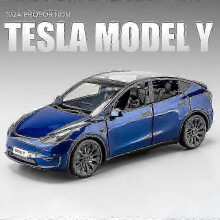 1:24 Leksaksbilmodell i legering med styrljud och ljus för barn - Lämplig för Tesla-modeller