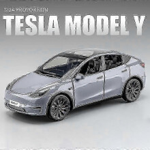 1:24 Leksaksbilmodell i legering med styrljud och ljus för barn - Lämplig för Tesla-modeller