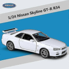 1:24 Legering Sportbilsmodell Simulering Gjuten Metallleksak Racingbil Lämplig för Nissan Skylin