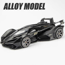 1:24 V12 Vision GT Legeringskoncept Sportbilsmodell Gjuten Metallleksaksracerbil med Ljud och Ljus