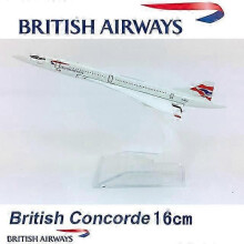 1:400 skala Concorde Air France utställningsmodell i legering från 1976-2003 för unga flygentusiaster