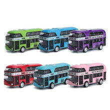 1:43 Bilmodell Dubbeldäckare Londonbuss Legering Gjuten Fordon Leksaker För Barn Pojkar Färgglada