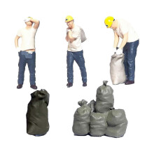 1:64 Figur Carrier Porter Truck Man för miniatyrträdgårdståg S-spår