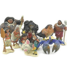 Set di 10 mini figure di Moana, bambola Moana con bambola semidio Maui, set regalo per bambine dai 3