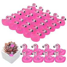 100 mini statuette di fenicotteri per decorazioni di torte, piccoli ornamenti di fenicotteri, miniature