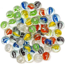 100-Piece Assorted Retro Glass Marbles with Cat's Eye Design for Classic Games
