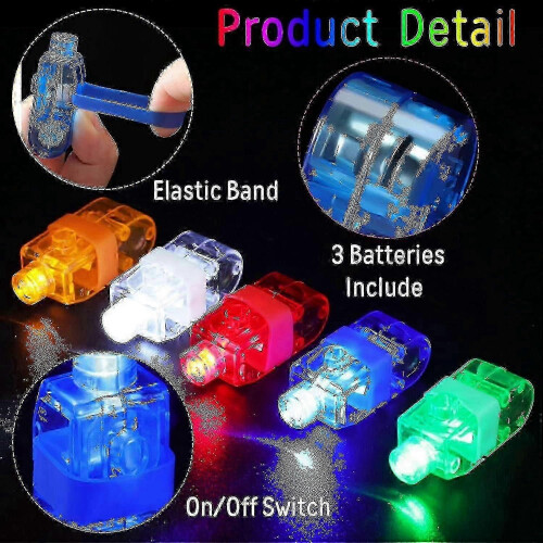 100 pezzi di luci a LED per dita, luci luminose per dita, anelli per dita, bastoncini luminosi, piccoli 1