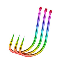 (C-6.4mm) 30pcs 6.4/8.2/10mm Colorful 100c Carbon Steel Fishing Hook Colorful No Barb Japan Fly Fish