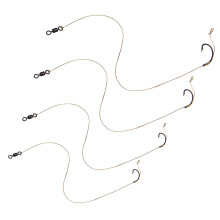 (8#) 2PCS High Carbon Steel Fishing Hook Barbless Carp Hooks Lead Line Sea Freshwater