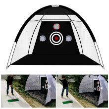 (Green) 3m Adults Kids Folding Portable Golf Training Aids Cage Tent Net Mat Tee Outdoor Trip Indoor Golf Clubs Putter Swing Trainer