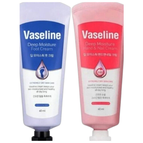 Vaseline Deep Moisture Set Foot , Hand & Nail Cream |Complete hydration solution  - 60ml each
