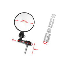 Universell 3-Zoll-Faltbarer Lenkerendspiegel 22 mm Schwarz