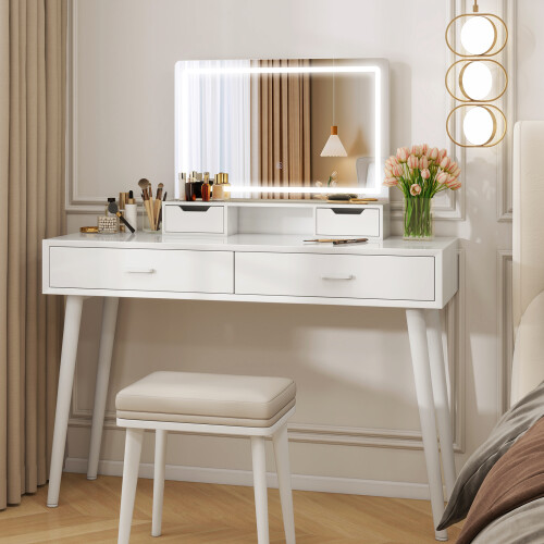 ELECWISH Large LED Lighted Hollywood Mirror Vanity Make up Mirror with 2 Drawer 1