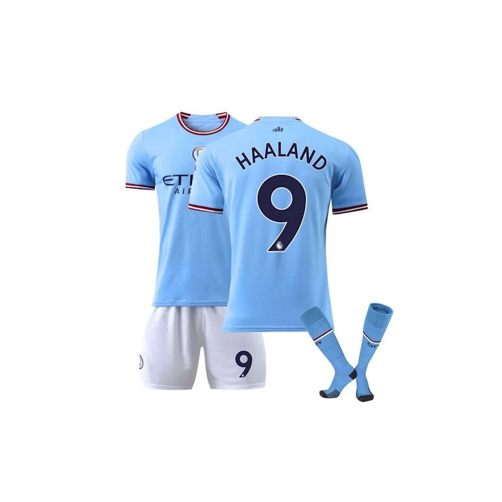 3-Teiliges Set Manchester City FuÃBalltrikots Set Nr. 9 Haaland 24 24