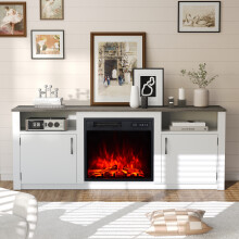 (147cm L × 35cm W × 56cm H) Electric Fireplace TV Stand Adjustable Flame Stor.