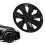 4 Pcs 19 Inch Wheel Hub Cap Matte Black Fully Wrap 12