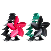 (Black+Green) Heat Powered Stove Top Fan 5 Blade Wood Burner Log Burning Christmas 70~240