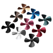 (Green) Multiple Colour Aluminum Alloy Quiet 4 Blade Fan Stove Fan Fireplace Fan Outdoor Fan