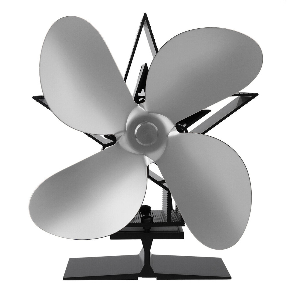 Photos - Fireplace Accessory GreenZech 1350RPM 4 Leaves Stove Fan Heat Powered Motor Energy Saving Fireplace EcoFan Kit (Silver)