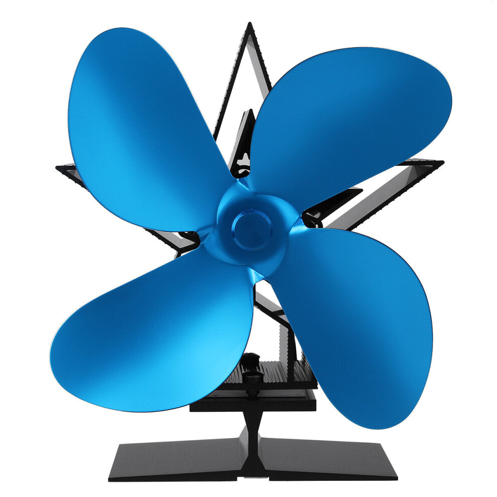 Photos - Fireplace Accessory GreenZech 1350RPM 4 Leaves Stove Fan Heat Powered Motor Energy Saving Fireplace EcoFan Kit (Blue)