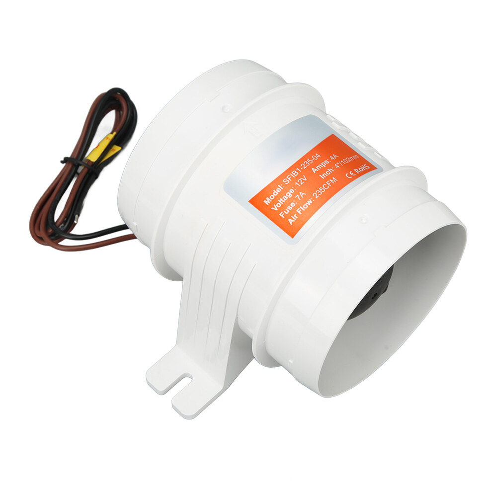 4In Inline Bilge Air Blower Dc12v 235Cfm High Air 9121376409332