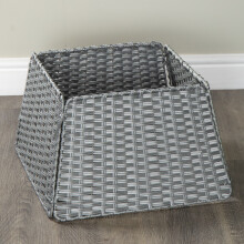 47cm x 46cm Samuel Alexander Foldable Faux Rattan Christmas Tree Skirt in Grey